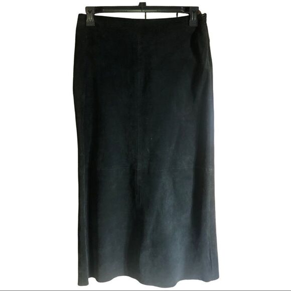 Vintage For Joseph Long Leather Suede Skirt Sz 29x36 - Picture 1 of 5